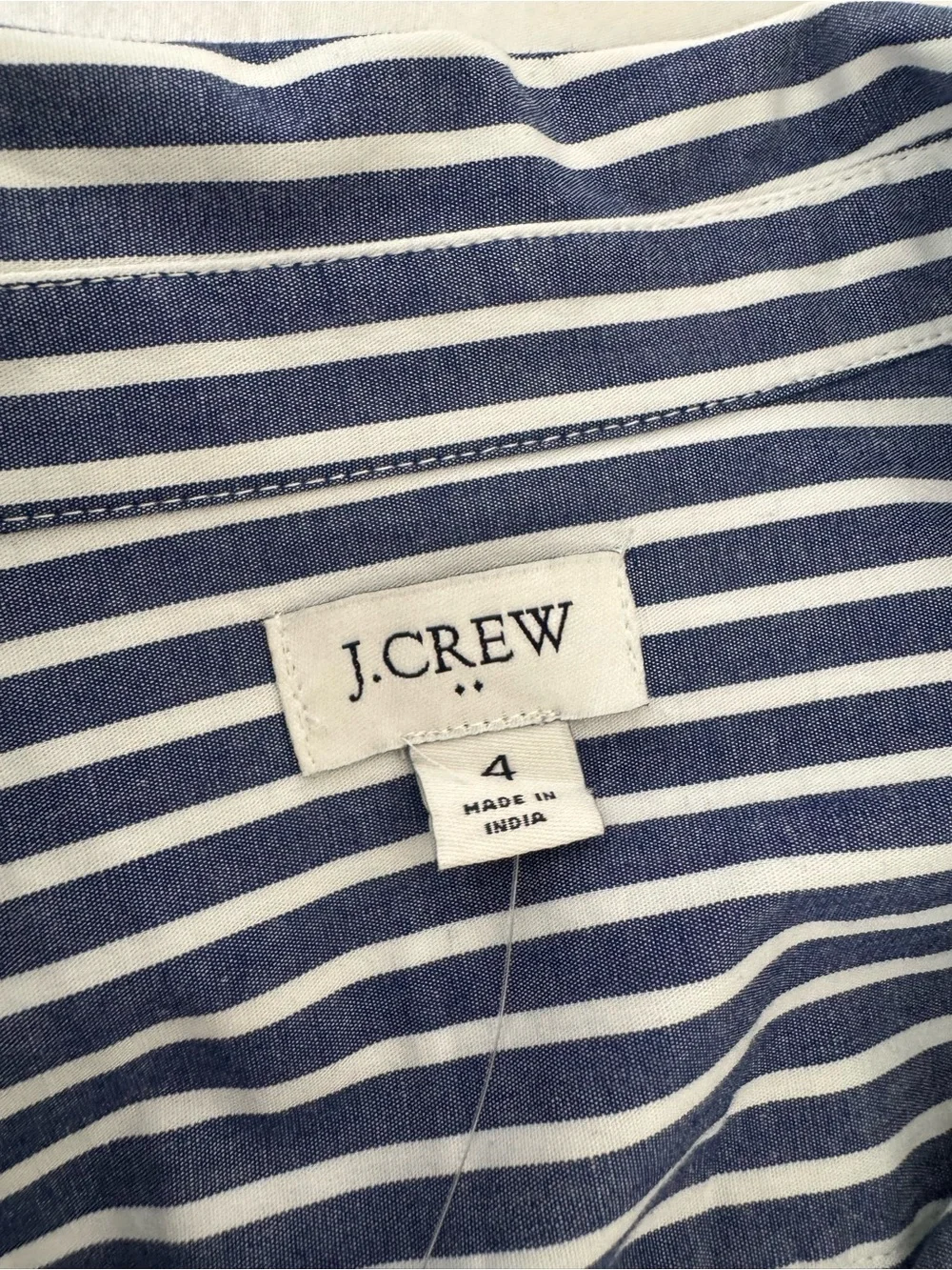 J. Crew Factory Striped Button-Front Shirt Dress  - Navy/White Size 4